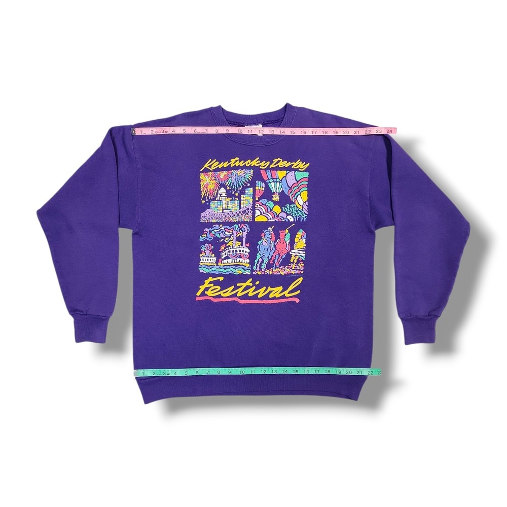 Vintage 1993 Kentucky Derby Festival Purple Lee Sweatshirt XL USA Made - Picture 4 of 10